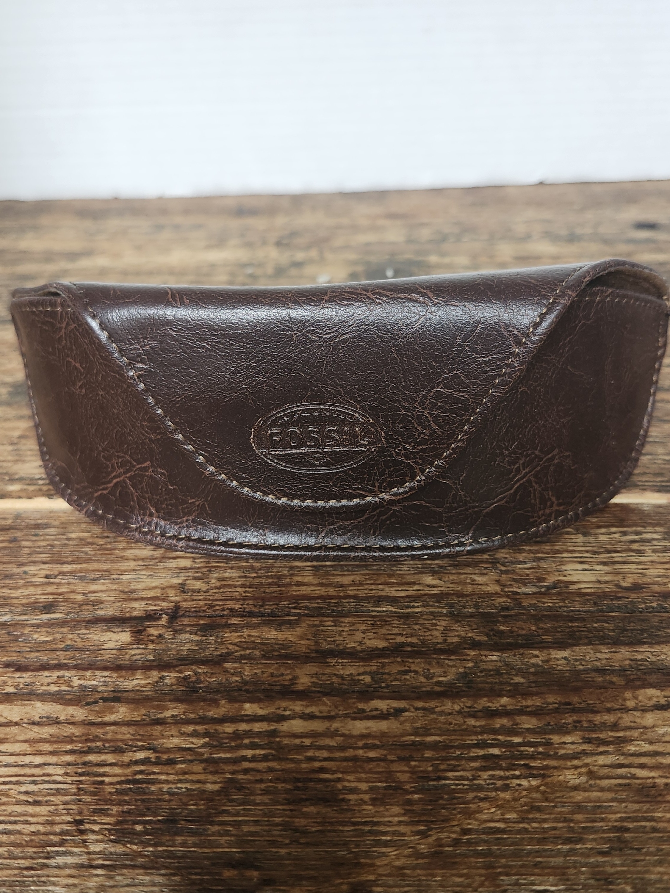 Fossil Dark Brown Leather Eyewear Case